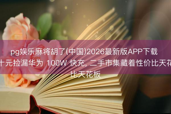 pg娱乐麻将胡了(中国)2026最新版APP下载 几十元捡漏华为 100W 快充， 二手市集藏着性价比天花板
