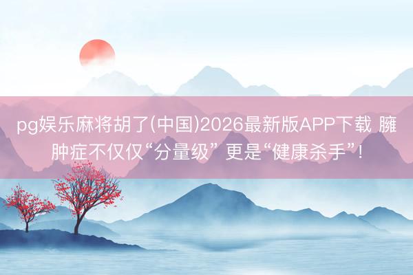 pg娱乐麻将胡了(中国)2026最新版APP下载 臃肿症不仅仅“分量级” 更是“健康杀手”！