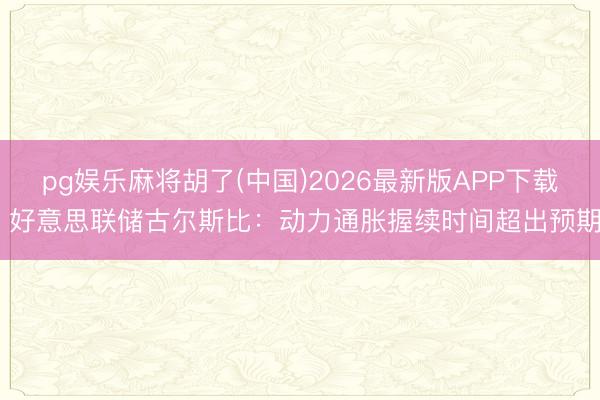 pg娱乐麻将胡了(中国)2026最新版APP下载 好意思联储古尔斯比：动力通胀握续时间超出预期