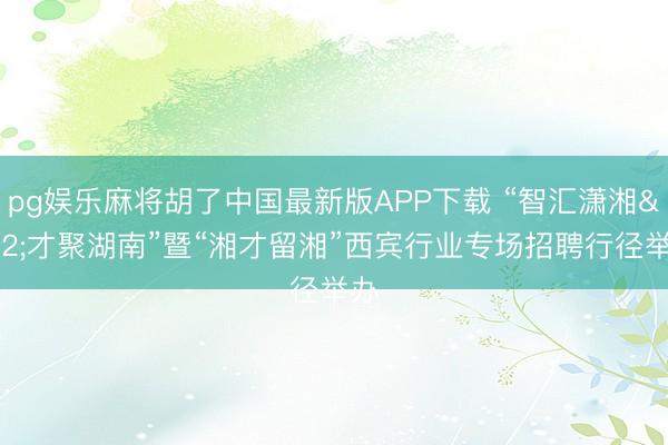 pg娱乐麻将胡了中国最新版APP下载 “智汇潇湘 才聚湖南”暨“湘才留湘”西宾行业专场招聘行径举办